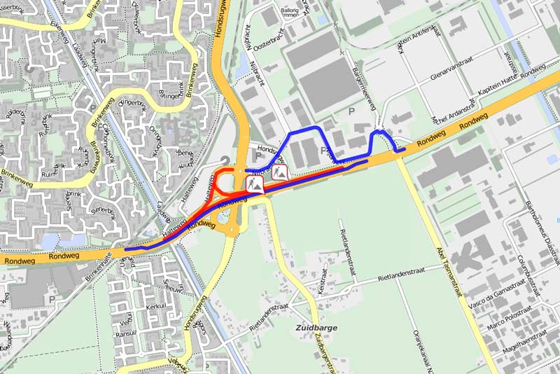 rondweg werkzaamheden